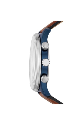 Leren Quartz Horloge Sullivan Tachymeter - Bruin en Blauw