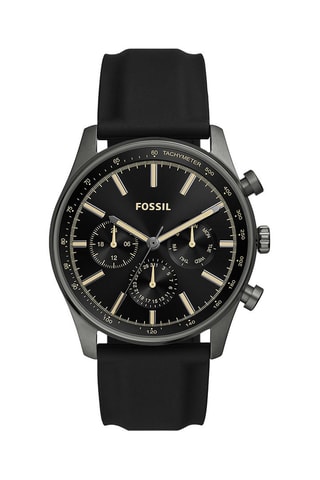 Stalen Quartz Horloge - Tachymeter Zwart