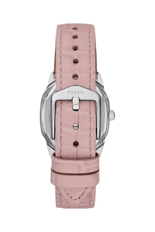 Leren Quartz Horloge - Roze en Zilverkleurig