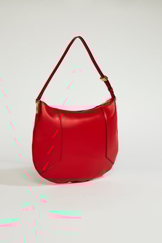 Sac porté épaule en cuir Roxane M - Rouge