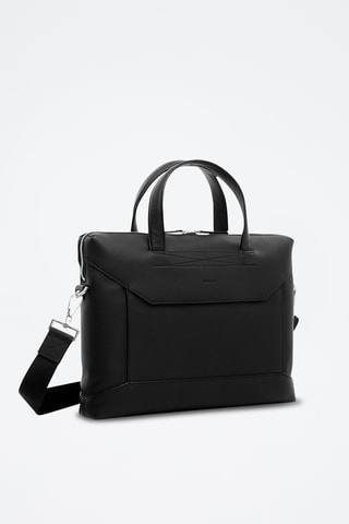 Porte-documents en cuir Graphic - Noir