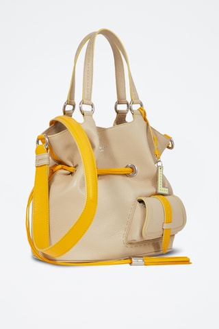 Sac seau en cuir Premier Flirt M - Beige clair