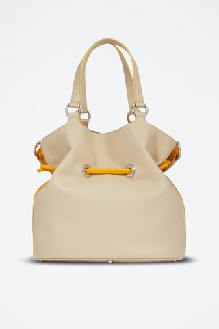 Sac seau en cuir Premier Flirt M - Beige clair