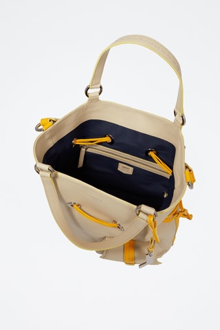 Sac seau en cuir Premier Flirt M - Beige clair