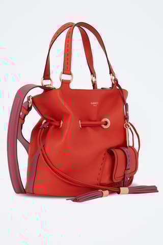 Sac seau en cuir Premier Flirt M - Rouge