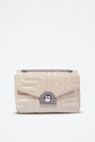 Sac bandoulière en cuir Midi-minuit M - Ecru