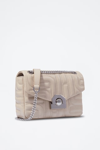 Sac bandoulière en cuir Midi-minuit M - Ecru
