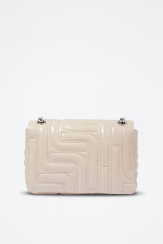 Sac bandoulière en cuir Midi-minuit M - Ecru