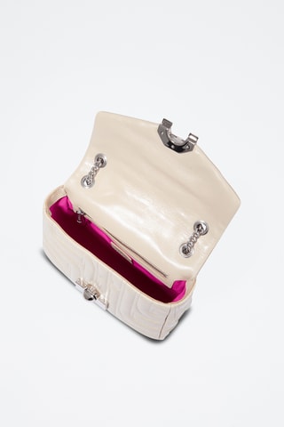 Sac bandoulière en cuir Midi-minuit M - Ecru