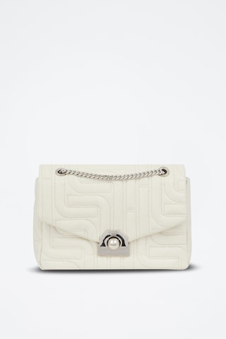 Sac bandoulière en cuir Midi-Minuit M - Blanc