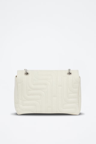 Sac bandoulière en cuir Midi-Minuit M - Blanc