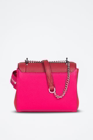 Sac bandoulière en cuir Ninon S - Rouge et fuchsia