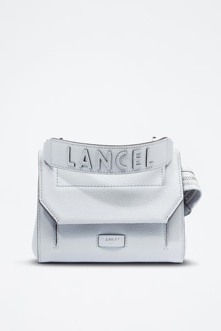Sac bandoulière en cuir Ninon S - Gris clair