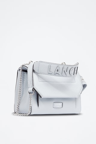 Sac bandoulière en cuir Ninon S - Gris clair