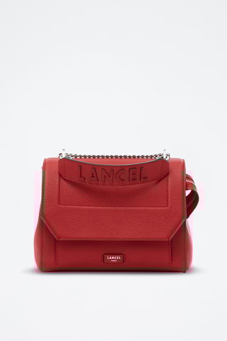 Sac porté épaule en cuir Ninon M - Rouge