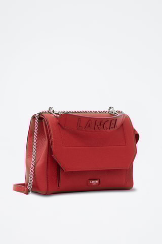 Sac porté épaule en cuir Ninon M - Rouge