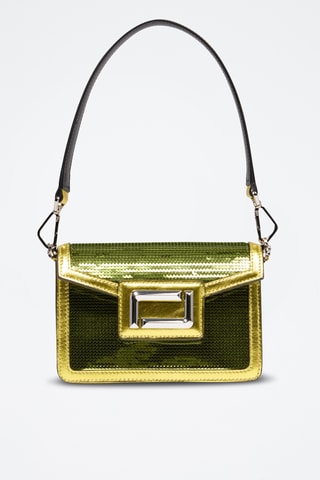 Sac porté épaule en cuir Angèle Mini - Doré