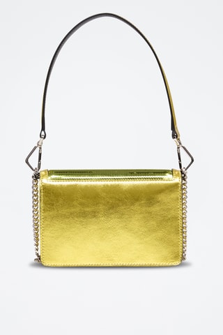 Sac porté épaule en cuir Angèle Mini - Doré