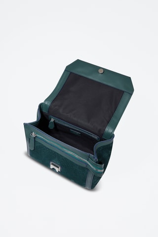 Sac bandoulière en nubuck Ninon M - Vert
