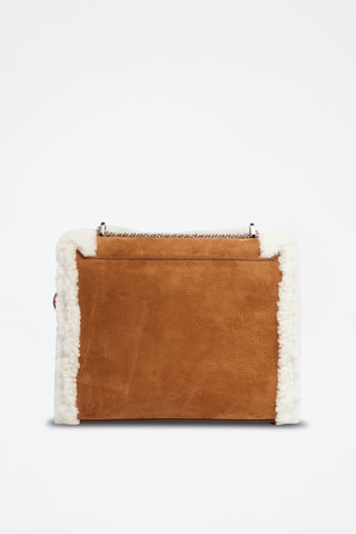 Sac bandoulière en nubuck Ninon M - Marron clair