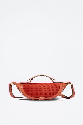 Sac bandoulière en cuir Origami S - Rouge brique