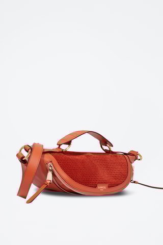 Sac bandoulière en cuir Origami S - Rouge brique
