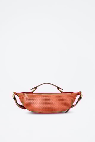 Sac bandoulière en cuir Origami S - Rouge brique