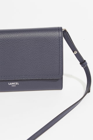 Sac bandoulière en cuir Sacha - Bleu pétrole