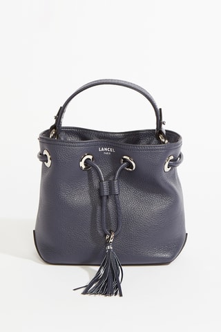 Sac seau en cuir Sacha Mini - Bleu pétrole