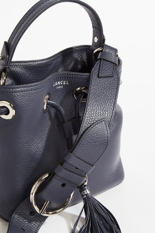 Sac seau en cuir Sacha Mini - Bleu pétrole