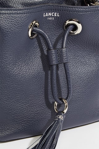 Sac seau en cuir Sacha Mini - Bleu pétrole