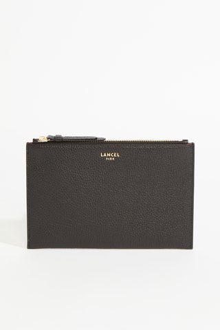 Pochette en cuir Lettrines - Noir