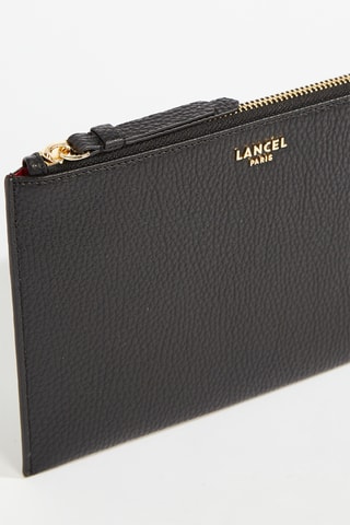 Pochette en cuir Lettrines - Noir