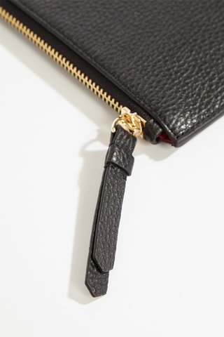 Pochette en cuir Lettrines - Noir