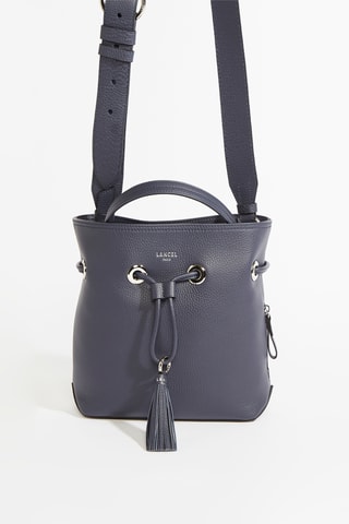Sac seau en cuir Sacha S - Bleu pétrole
