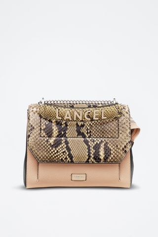 Sac bandoulière en cuir Ninon M - Beige 