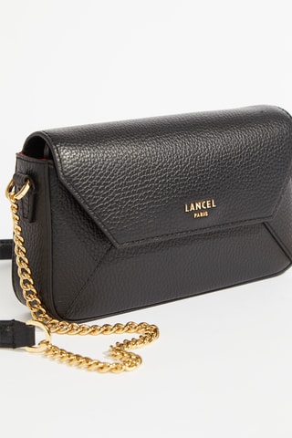 Sac bandoulière en cuir Lettrines Mini - Noir
