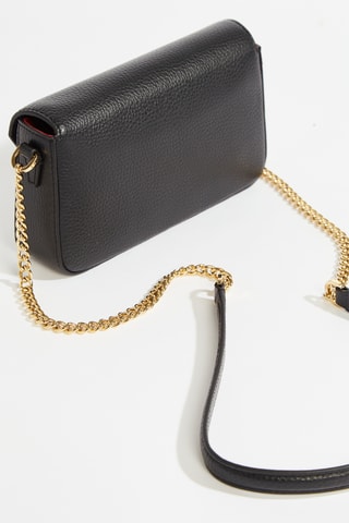Sac bandoulière en cuir Lettrines Mini - Noir