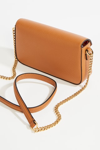 Leren Schoudertas Lettrines - Camel