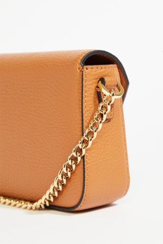 Leren Schoudertas Lettrines - Camel