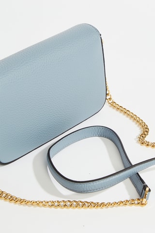 Sac bandoulière en cuir Lettrines Mini - Ciel