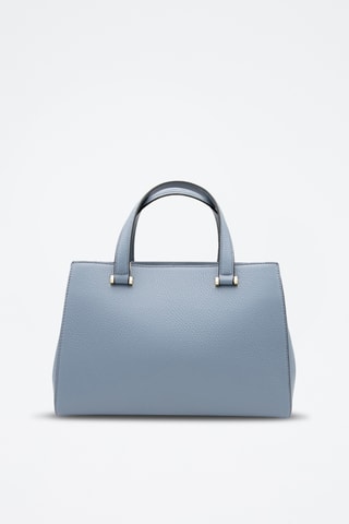Sac à main en cuir Lettrines S - Ciel