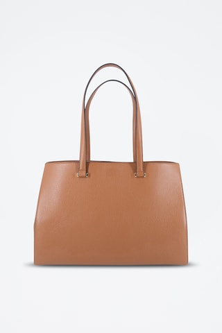 Sac porté épaule en cuir Lettrines M - Camel