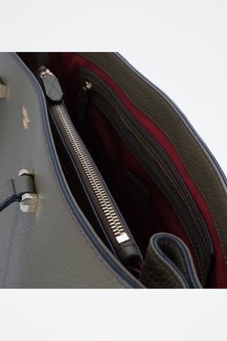 Sac porté épaule en cuir Lettrines M - Kaki