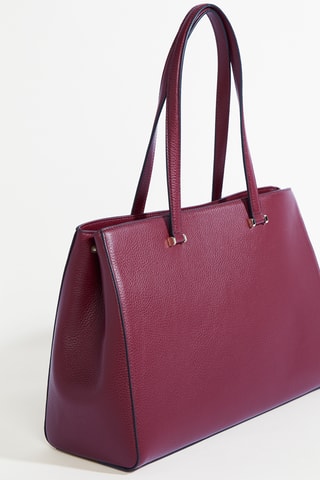 Sac porté épaule en cuir Carryall M - Bordeaux