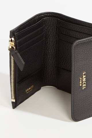 Portefeuille en cuir Lettrines M - Noir