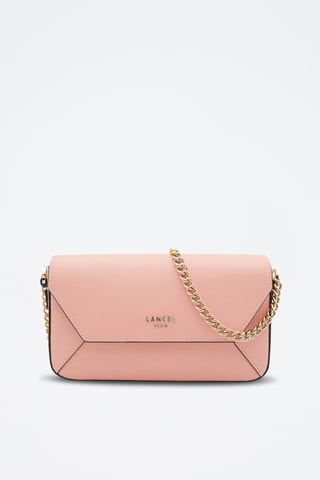 Sac bandoulière en cuir Lettrines Mini - Rose poudré