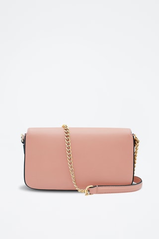 Sac bandoulière en cuir Lettrines Mini - Rose poudré