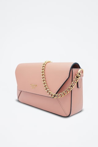 Sac bandoulière en cuir Lettrines Mini - Rose poudré