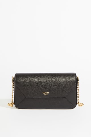 Sac bandoulière en cuir Lettrines M - Noir
